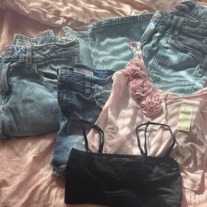 Bundle! Garage Slouchy Jean 
Aeropostal mid rise flare utility
O’Neill cut offs